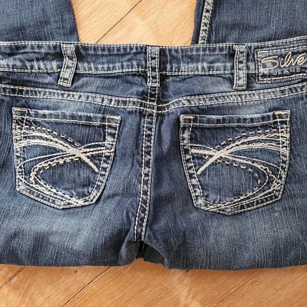 Silver Santorini Cropped Demin Jeans Ladies 31 - Picture 10 of 12